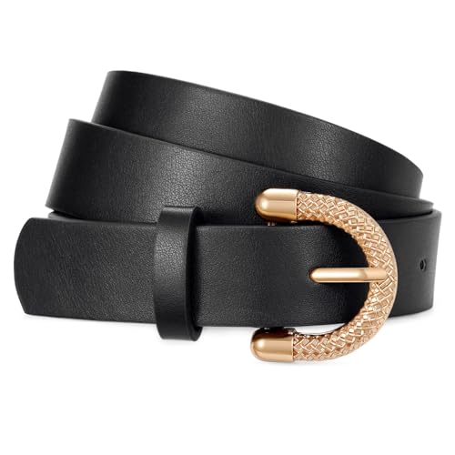 XZQTIVE Women's Leather Belts for Jeans Dresses Pants Fashion Gol...