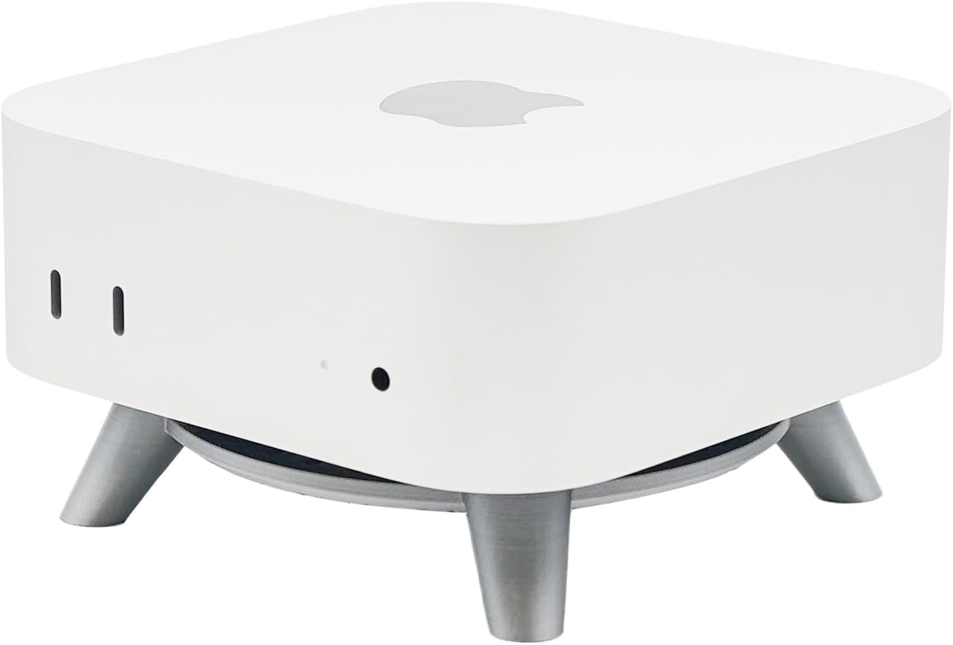 Stand for Mac mini M4, MacMini M4 Mount, Computer Holder for Mac mini M4/M4 Pro 2024, Simple Design, Non-Slip Pads, Easy Power Button Access, Horizontal Stand (Silver)