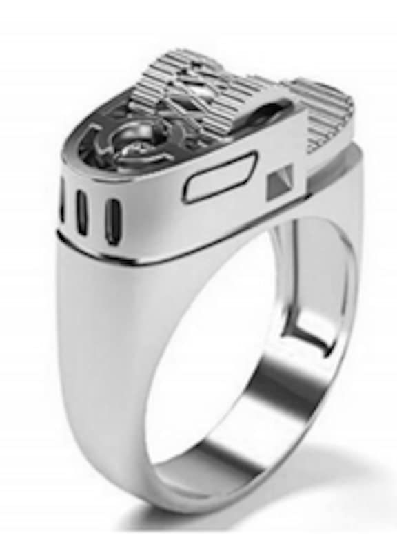 Noveltees SILVER LIGHTER SHAPED NOVELTY METAL BIKER RING (9)