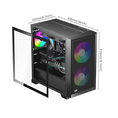 Caja de PC MATX PCCOOLER C3D310 para transformar tu zona de juego con estilo y luz 2