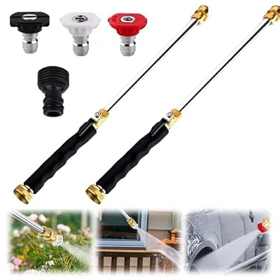 2026 New Power Washer for Garden Hose, Portable High Pressure Water Washer with 3 Adjustable High-Pressure Nozzles, Multifunctional Outdoor Cleaning Tool for Patio, Garden and Exterior Surface -2 Sets