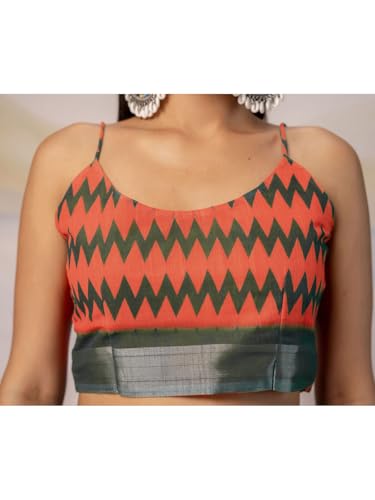 Image of Satrani Women's Linen Printed Ready To Wear Saree with Unstitched Blouse Piece