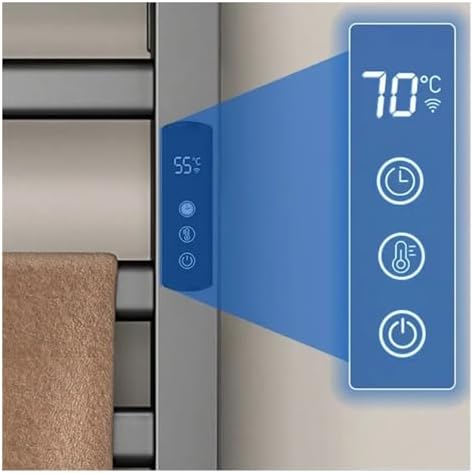 Intelligent Electric Heated Towel Rack Bathroom Punch-Free Towel Drying Storage Rack Household Towel Warmer Bathroom Accessories(Right,55x35 Black)