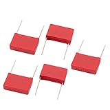 Aexit 5Pcs 0.22uF Passive Components X2 105K Metal axia-l Leads Polyester Film Capacitor Safety Capacitors Capacitor Red