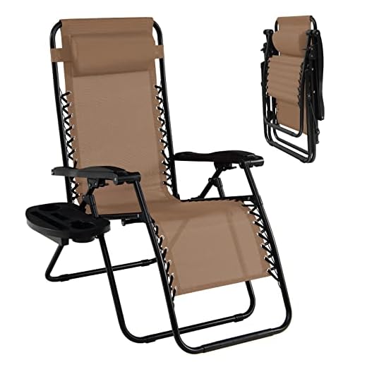 renatone Zero Gravity Reclining Textilene Lounge Chairs, Be