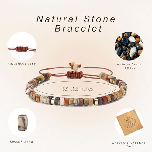 yupoxiu Inspirational Gifts Healing Natural Stone Bracelets - Thinking of You, Get Well Soon Encouragement Gifts Strength Bracelets for Women Friends Sister4