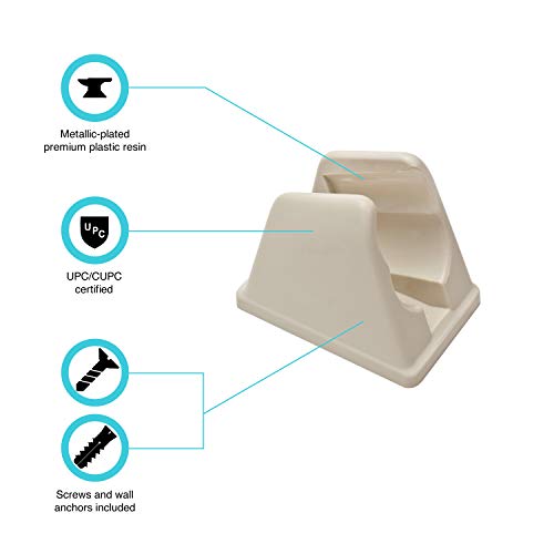 Image of Dura Faucet DF-SA156-BQ RV Handheld Shower Wand Bracket Holder - Mounting Screws Included (Bisque Parchment)