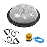ISE Balance Trainer, cuscino di equilibrio, mezza palla di allenamento con cavi di resistenza,...