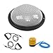 ISE Balance Trainer Ball Ø 58 cm, Cuscino di Equilibrio, Mezza Palla con Elastici di Resistenza, Superficie Massaggiabile, Yoga, Ginnastica, Core Training, Fitness, Riabilitazione BAS-1001B, Grigio