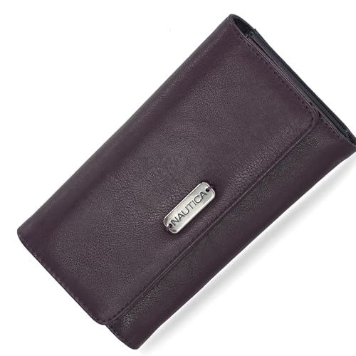 Nautica Money Manager Carteira feminina RFID, Plum, One Size
