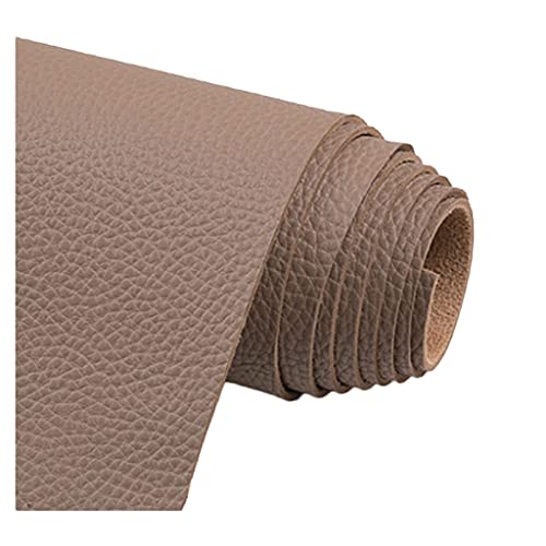 Tissu simili cuir imperméable light khaki au mètre de 138 cm pour tapisserie canapé