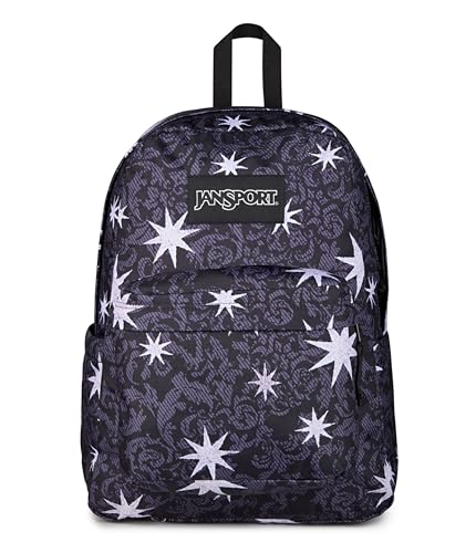 Image of JanSport SuperBreak Plus Backpack with Padded 15-inch Laptop Sleeve and Integrated Bottle Pocket - Spacious and Durable Daypack for Work and Travel, Castle Tapesty Black /Charcoal /Silver
