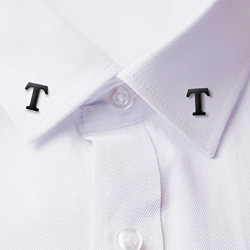 Image of HONEY BEAR Initial Alphabet Letter Lapel Pins Collar Badge Brooches for Mens /Womens Shirt Dress Decoration Black