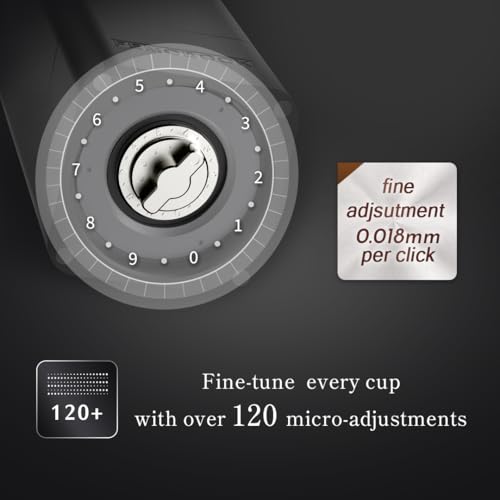 Image of FEMOBOOK-A2 Black Portable Electric Coffee Grinder, Cordless Burr Grinder | USB Rechargeable Coffee Grinder Magnetic Grounds Cup Travel & Home Brewing