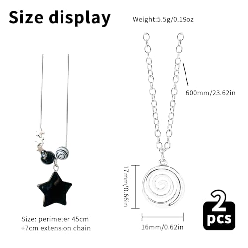 2 Pcs Y2k Accessories Y2k Necklace for Women Star Necklaces Grunge Necklace Grunge Accessories Grunge Jewelry for Women Men2