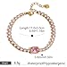 Dainty 18K Gold Plated Tennis Bracelet for Women, Elegant Gold Chain Link Rhinestone Bracelet, Quadrangle Pink Cubic Zirconia Tennis Bracelet
