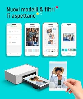 Liene Amber M200 Stampante Fotografica Portatile con Batteria Ricaricabile WiFi Stampante Foto con 20 Cartes 10x15cm, 300DPI Sublimazione Termica, Stampa Fotografica per Smartphone iPhone/Android