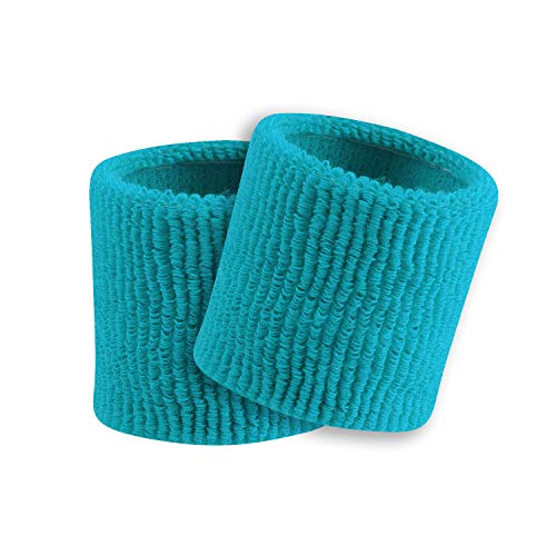 Pulsera deportiva TCK Marlin Teal muñequera absorbente elástica de 8,9 cm