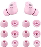 ALXCD Ear Tips Compatible with Beats Studio Buds, S/M/L 3 Sizes 6 Pairs Soft Silicone Earbuds Tips Eartips Replacement, Compatible with Beats Studio Buds, Sunset Pink