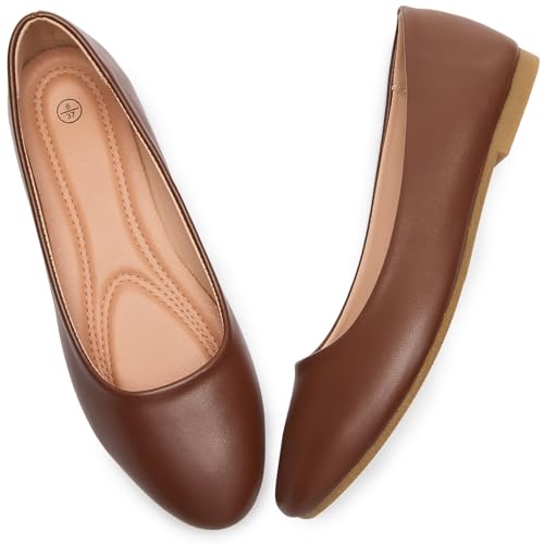 Image of Women's Ballet Flats Shoes Comfortable PU Leather Dress Slip on Shoes Teacher Business Casual