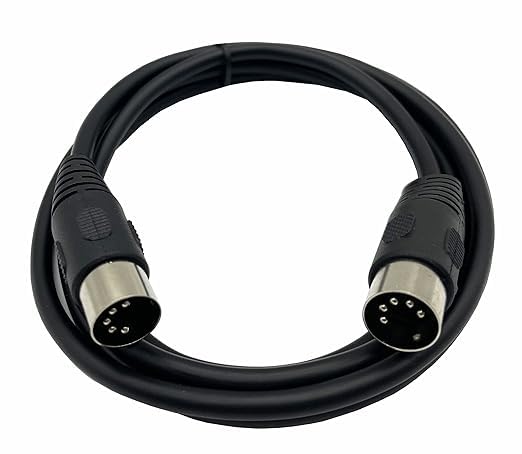 Traovien DIN 5 Pin Cable,5-PIN Din Male to Male Audio Adapter for MIDI Keyboard Synth,MIDI Guitar and Other Music Gear (1.5M/5Ft)