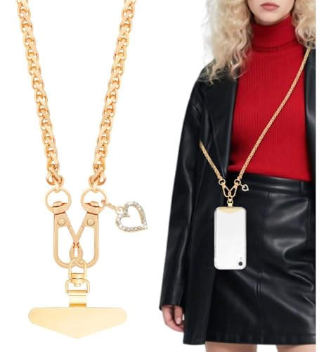 Image of Yiflin Metal Phone Wrist Strap Lanyard,Anti-Theft Phone Charm for Women,with Tether Tab