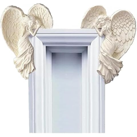 JY JUYU 2pcs Angel Wings Door Frame Statues Cover