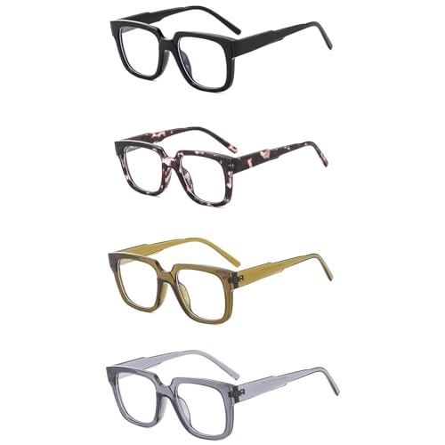 Image of LJCZKA Blue Light Blocking Glasses for Women Men Retro Square Frame Eyeglasses Anti Eyestrain Eyewear Computer Glasses