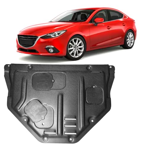 Image of Front Engine Splash Shield Fit for Mazda3 2014-2019 Engine Case Guards Suitable for Mazda 3 Under Engine Cover Mud Flaps Directly Replace Original One Black