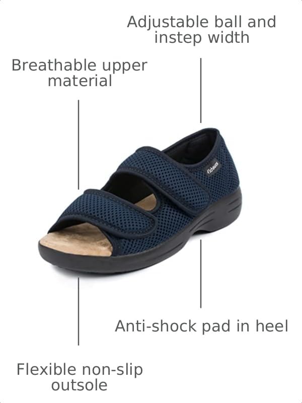 Image of SCHAWOS Sandals Stretch 06, for men and women, orthopedic, swollen feet, for seniors