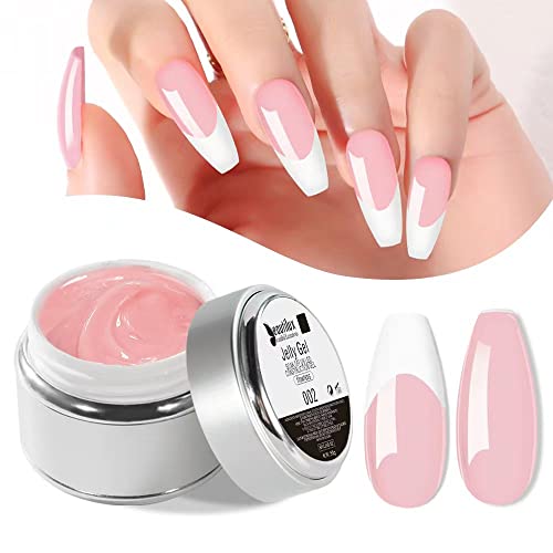 Beautilux Builder Gel Barniz Semipermanente Uv Gel Gel de extensión sin nivelación, Jelly Nail Gel VSP French Milky White Enhancement Gel Esmalte de uñas gel construcción nail art gel 50g Cover