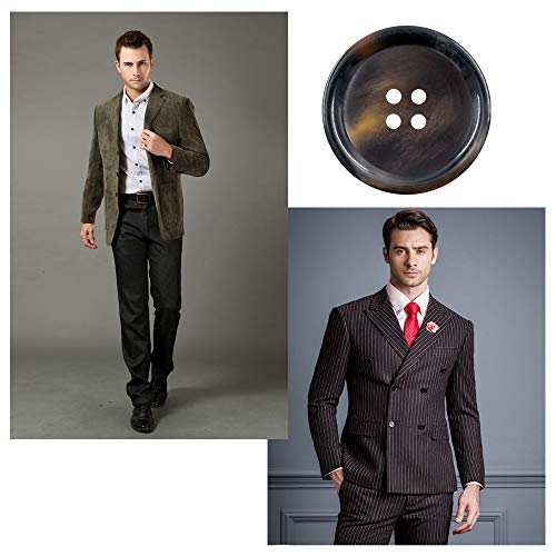 Midube 30 Pcs Resin Sewing Buttons With 6 Matte Pattern Size 4 Holes Round Craft Buttons For Sewing Diy Crafts Manual Button Painting Handmade Repair Cloth Mixed Color (Brown 20Mm) #TOP5