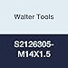 Walter Tools S2126305-M14X1.5 Prototex HSS Machine Tap, TIN Finish, 14 mm Shank Diameter, 1.5 mm Thread Length, 15 mm Cutting Length, 100 mm Overall Length, M14 Cutting Diameter