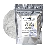 ClearLee Cosmetic Grade Pumice - 100% Pure Natural Grain/Powder - Great for Skin Exfoliation in DIY Soaps, Masks, Scrubs for Face, Body, Foot (1lb, Fine Grain)