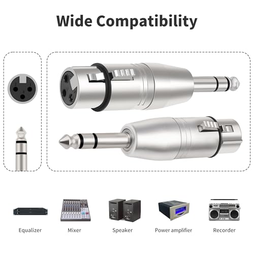 Adaptador XLR a 1/4 6.35mm macho a XLR hembra miniatura 4