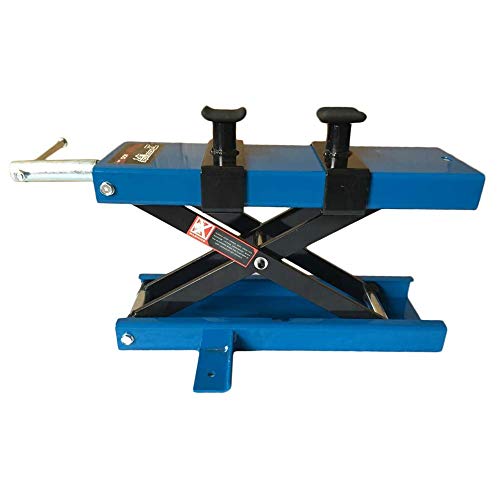 Motorcycle Center Scissor Lift Jacks Crank Hoist Stand for ATVs Scooter Dirt Bikes Frames 1100lbs Blue