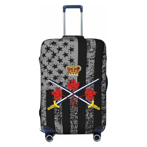 Canadian Army Travel Luggage Cover Suitcase Protector Fits 29-32 Inch Case(Black,XL)
