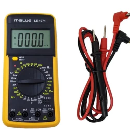 Multímetro Digital Le-971 Com Capacímetro Profissional Oficina Elétrica Eficiência E Praticidade Dis