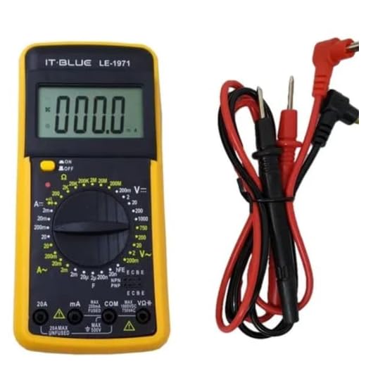 Multímetro Digital Le-971 Com Capacímetro Profissional Oficina Elétrica Eficiência E Praticidade Display Visor LCD Voltímetro Ohmímetro e Amperímetro