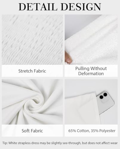 elescat Summer Dresses for Women Strapless Casual Beach Cover Ups Tube Top Sundress3