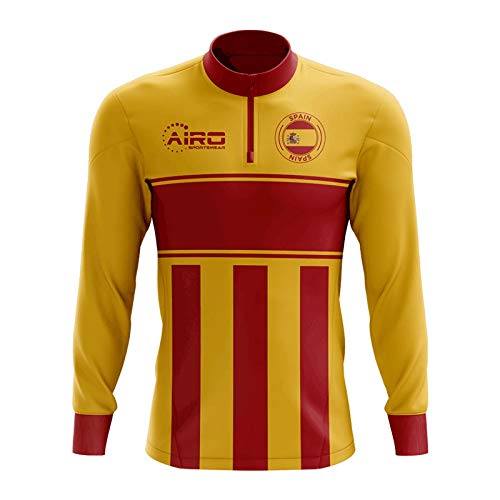 Airosportswear Spain Concept Football Half Zip Midlayer Top (Yellow-Red)