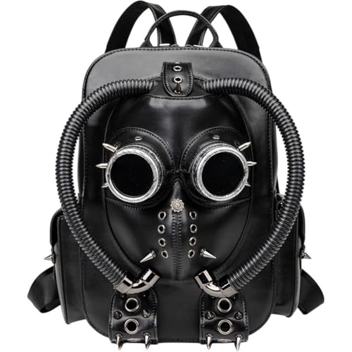 Punk Style Backpack Leather Rivet Bookbag Shoulder Bag for Women Men Festivals Hippy Party Accessories