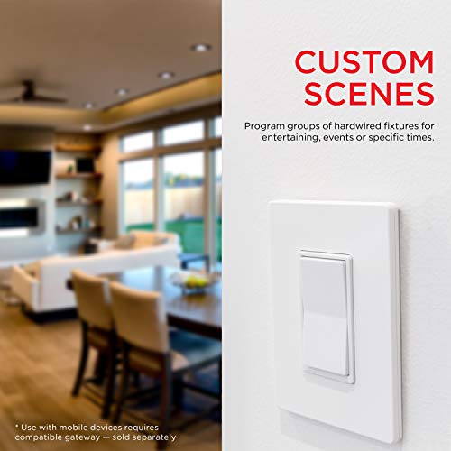 Ultrapro Add-On Switch Quickfit And Simplewire, In-Wall White Rocker Paddle Only, Z-Wave Zigbee Wireless Smart Lighting Controls, Not A Standalone Switch, 2 Pack, 54905 #TOP4