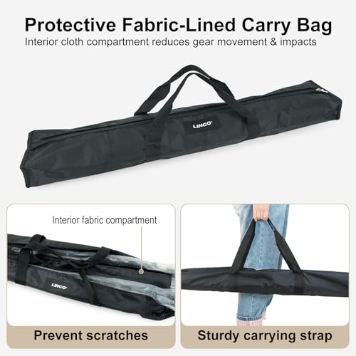 Image of LINCO Lincostore Backdrop Support Stand Kit 10x7.1ft Adjustable Photography Studio Photo Background Support System with Carrying Bag for Green Screen Muslin, 4173-U (10ft Wide 7.1ft high)