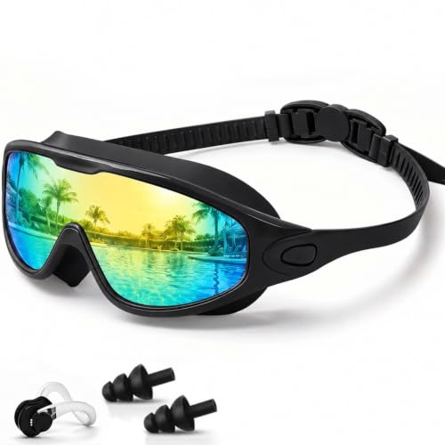 Image of Swim Goggles 2 Pack, Wide View Anti Fog&UV Swimming Goggles for Audlt, No Leak Pool Beach Essentials for Men Women