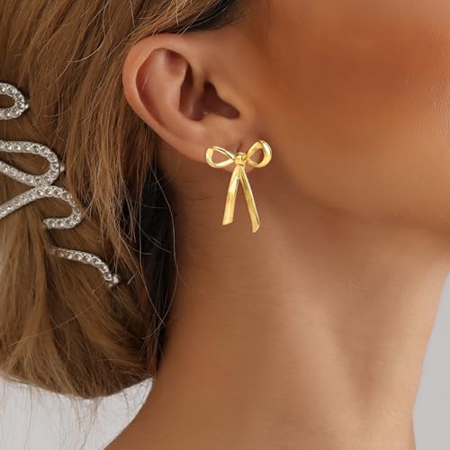 12 Pairs Crystal Rhinestone Pearl Kate Spade bow stud earrings for women Statement Ribbon Fringe Waterfall Dangling Long Chain Bow Dangle Drop Tassel Earrings3