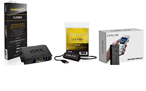 Flashlogic FLRSBA Remote Start Add-On Module with 3X Lock to Start with ADS-USB Programming Cable & ASCL6 CarLink Add On Smartphone Control Remote Start Keyless Module