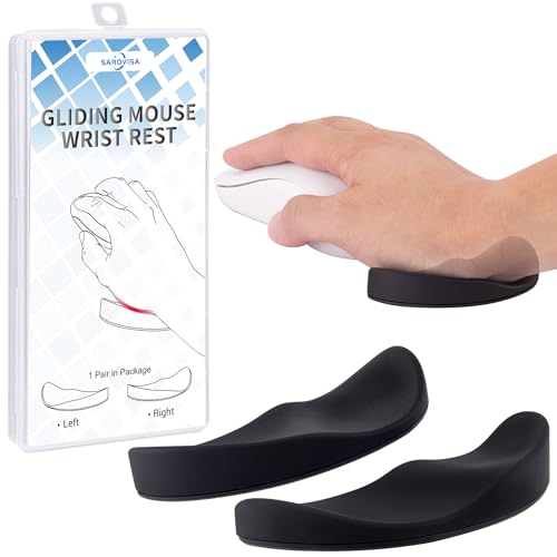 2pcs Gliding Wrist Rest, Ergonomic Wrist Rest for Mouse, Gliding Palm Rest for Right and Left, Effectively Relieve Hand Fatigue and Stress on Hand Work, for Office Work, Competitive Gaming, Coding