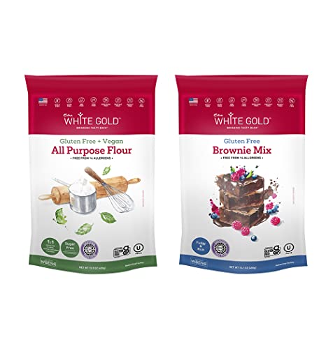 Extra White Gold Brownie Mix And All Purpose Flour Blend - [Gluten Free] [Nut Free] [Free Of The Top 14 Major Allergens] #TOP16