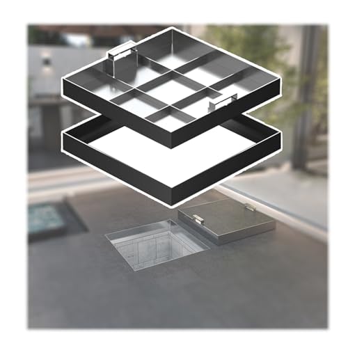 Cubierta retráctil para depósito de aguas residuales, capacidad de carga de 2,6 T, cubierta cuadrada invisible de acero inoxidable, tapa de drenaje cuadrada/rectangular para puertos y carreteras (29 x